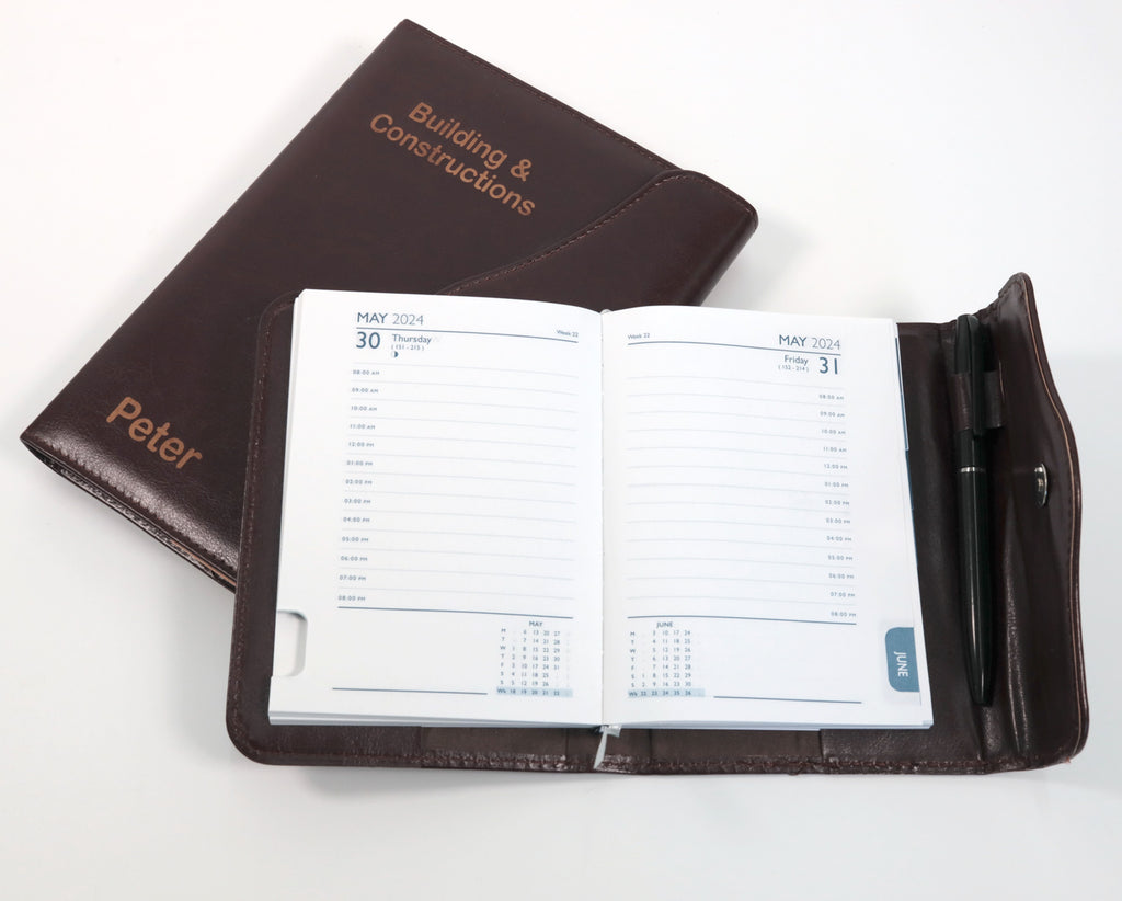 Personalised Custom Diary Organiser 2024, A5, A6 size, UK dates