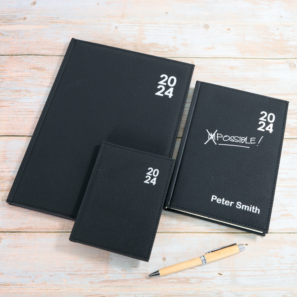 Personalised Custom Premium Diary Organiser 2024, A4, A5, A6 size, UK dates