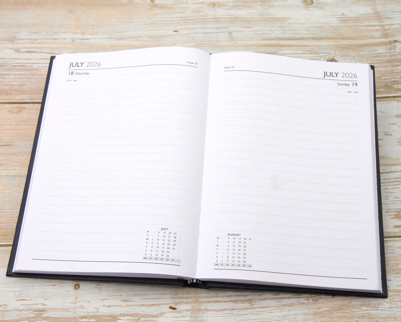 Personalised 2027 Hardback Diary , A4/A5 size | Custom printed Planner (UK dates)