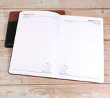 Personalised Custom Premium Diary Organiser 2025, A5 size, UK dates and holidays