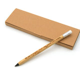 Personalised Infinity Bamboo Pencil with Eraser + Eco Box | Custom Engraved Name