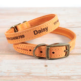 Personalised Finest Leather Dog Puppy Collar + optional Matching Lead