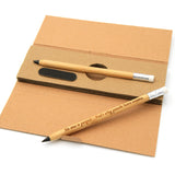 Personalised Infinity Bamboo Pencil with Eraser + Eco Box | Custom Engraved Name