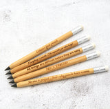 Personalised Infinity Bamboo Pencil with Eraser + Eco Box | Custom Engraved Name
