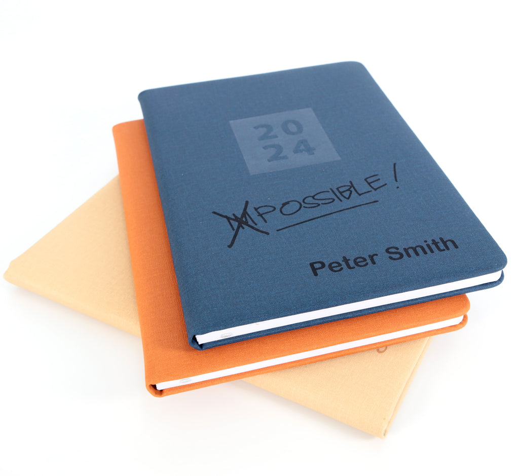 Personalised Custom Diary Planner 2024, A5 / Slim size, UK dates and holidays