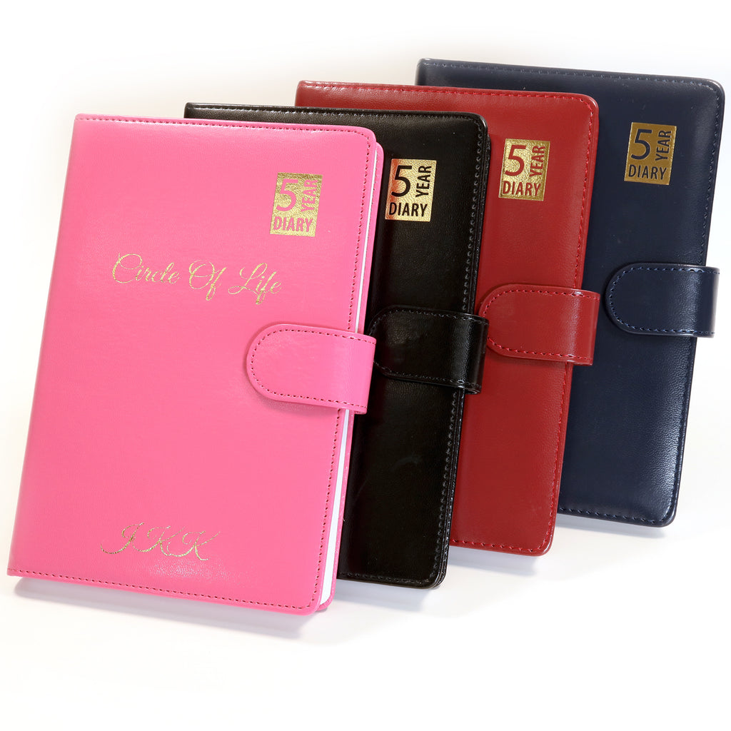 Personalised Custom Premium 5 Year Diary Organiser | Gold Embossed Gift
