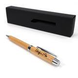 Personalised Bamboo Wooden Ballpoint Eco Pen + Gift Box