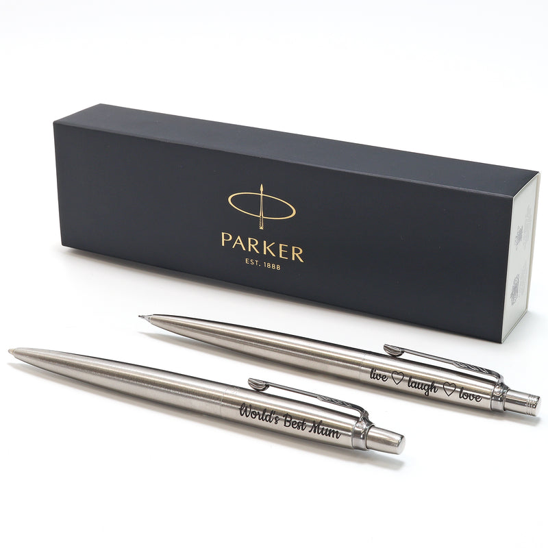 Personalised Custom Parker Jotter Pen or Pencil + Gift Box | Design A Truly Unique Present | Laser Engraved