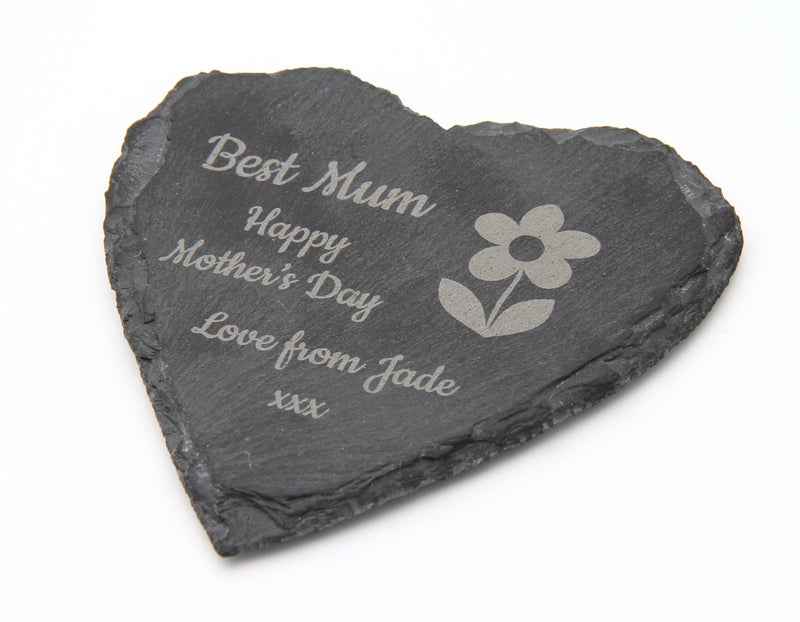 Personalised Slate Love Heart Coaster