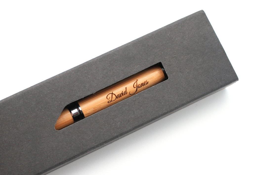 Personalised Bamboo Wooden Ballpoint Eco Pen + Gift Box