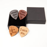 Personalised Custom Wooden Guitar Pick Plectrum + Gift Box