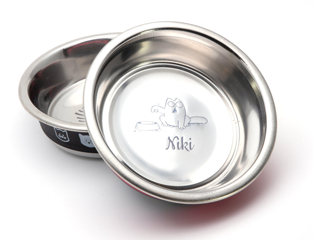 Personalised Cat Bowl, Bespoke Stainless Steel Quality Food / Water Tray